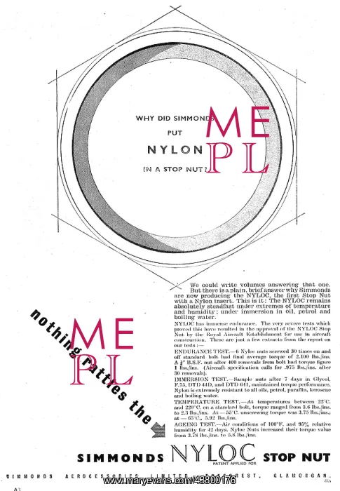 : Simmonds Aerocessories NYLOC Lock Nuts : Simmonds Aerocessories NYLOC Lock Nuts
