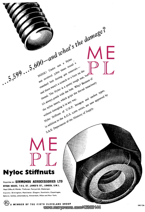 : Simmonds Aerocessories Nyloc Stiffnuts : Simmonds Aerocessories Nyloc Stiffnuts