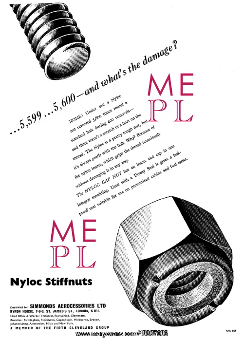  : Simmonds Aerocessories Nyloc Stiffnuts