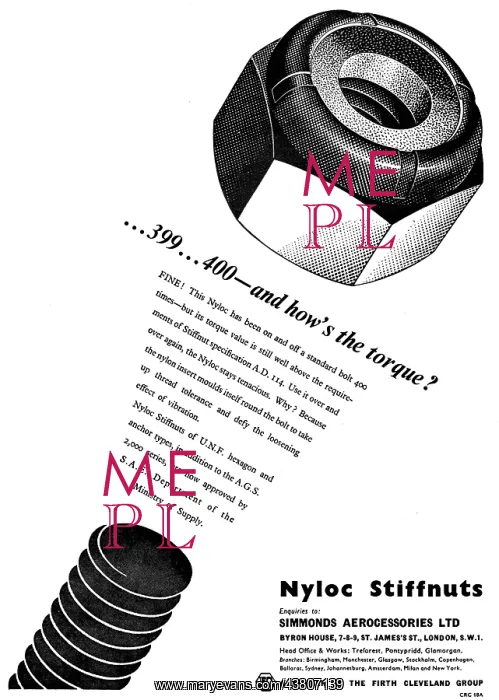 : Simmonds Aerocessories Nyloc Stiffnuts : Simmonds Aerocessories Nyloc Stiffnuts