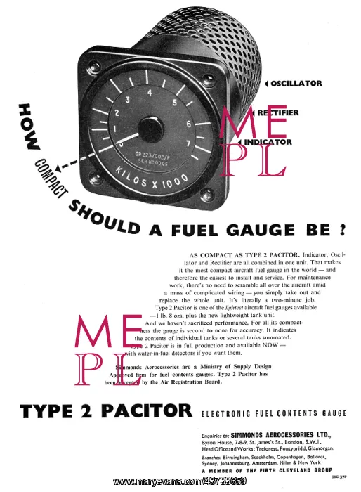 : Simmonds Aerocessories Pacitor Fuel Gauges : Simmonds Aerocessories Pacitor Fuel Gauges