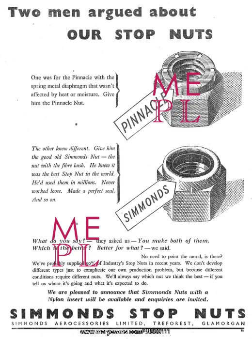 : Simmonds Aerocessories Pinnacle Lock Nuts Simmonds Stop Nuts : Simmonds Aerocessories Pinnacle Lock Nuts Simmonds Stop Nuts