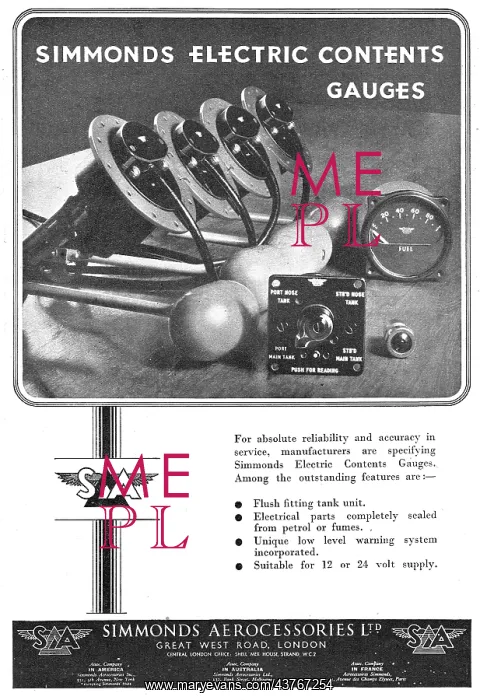 : Simmonds Aerocessories Simmonds Contents Gauges : Simmonds Aerocessories Simmonds Contents Gauges