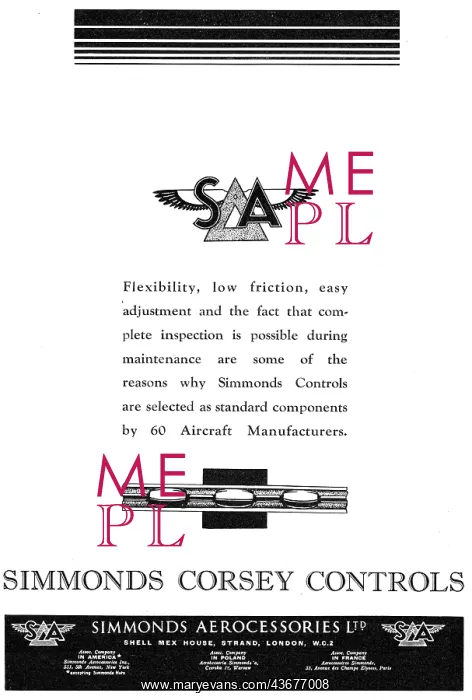 : Simmonds Aerocessories - Simmonds Corsey Controls : Simmonds Aerocessories - Simmonds Corsey Controls