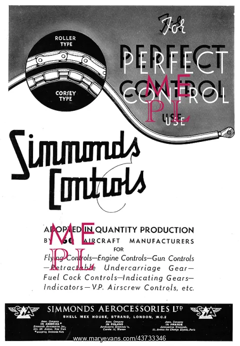 : Simmonds Aerocessories - Simmonds Corsey Controls : Simmonds Aerocessories - Simmonds Corsey Controls