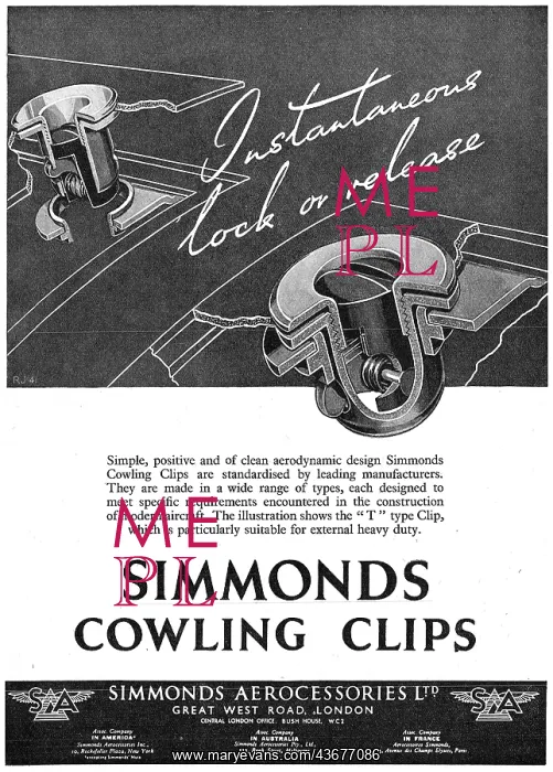 : Simmonds Aerocessories - Simmonds Cowling Clips : Simmonds Aerocessories - Simmonds Cowling Clips