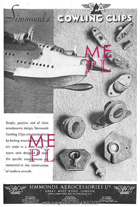  : Simmonds Aerocessories : Simmonds Cowling Clips
