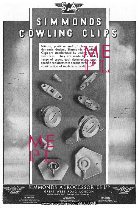 : Simmonds Aerocessories : Simmonds Cowling Clips : Simmonds Aerocessories : Simmonds Cowling Clips