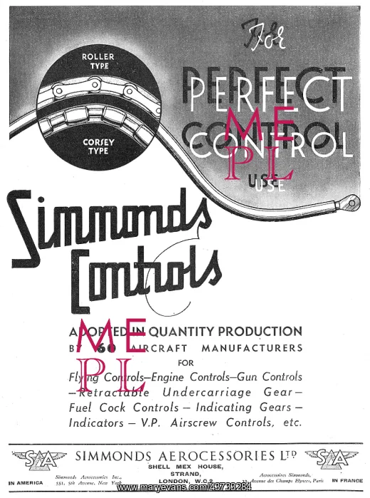 : Simmonds Aircraft Controls - Corsey - Rollover Types : Simmonds Aircraft Controls - Corsey - Rollover Types