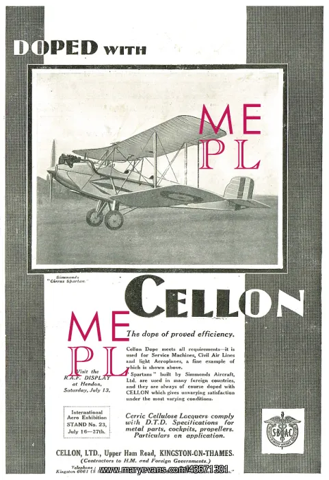 : Simmonds Cirrus Spartans Are Doped Using Cellon : Simmonds Cirrus Spartans Are Doped Using Cellon