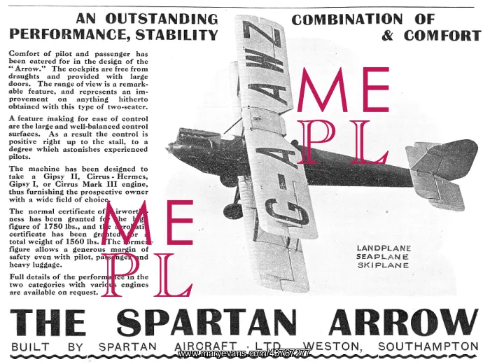 : Simmonds Spartan Arrow G-AAWZ : Simmonds Spartan Arrow G-AAWZ
