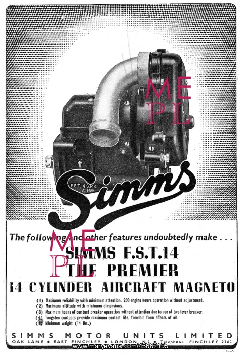 : Simms F.S.T.14 Aer-Engine Magneto 1943 : Simms F.S.T.14 Aer-Engine Magneto 1943