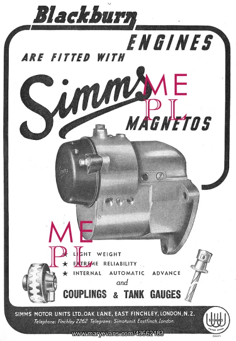  : Simms Magnetos 1939