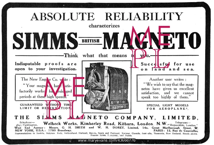 : Simms Magnetos For Absoloute Reliability : Simms Magnetos For Absoloute Reliability
