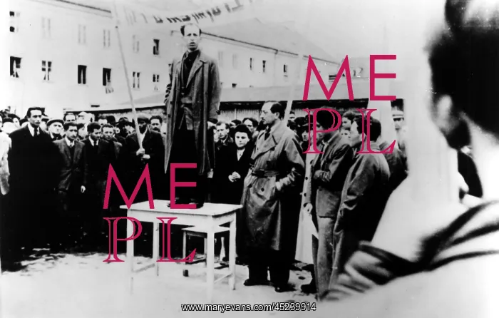  : Simon Wiesenthal (beside table) at a displaced ?