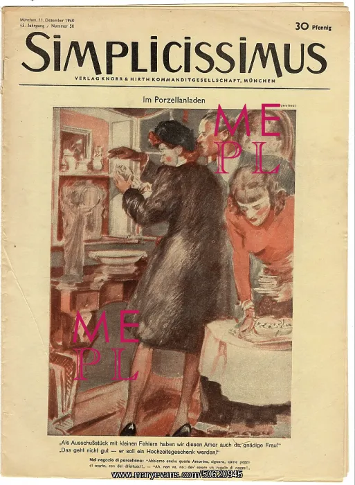 : Simplicissimus, No 50, 11th December 1940 : Simplicissimus, No 50, 11th December 1940