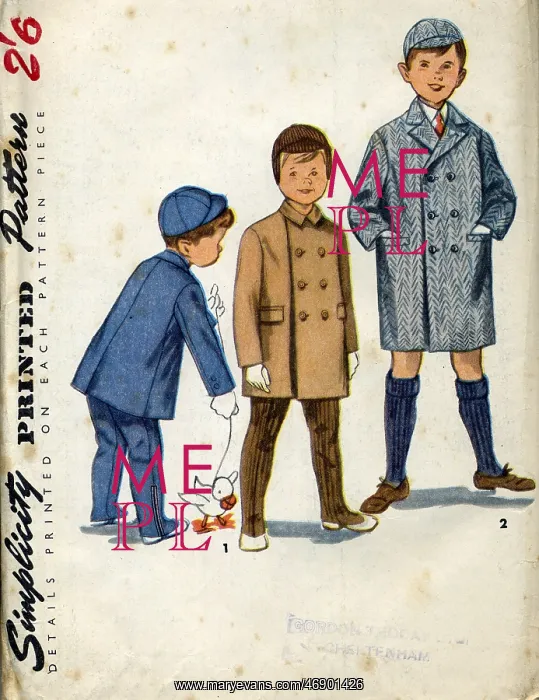 : Simplicity pattern for boys coats : Simplicity pattern for boys coats