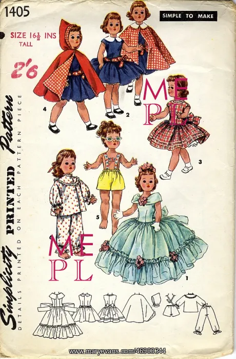 : Simplicity pattern for doll's clothes : Simplicity pattern for doll's clothes