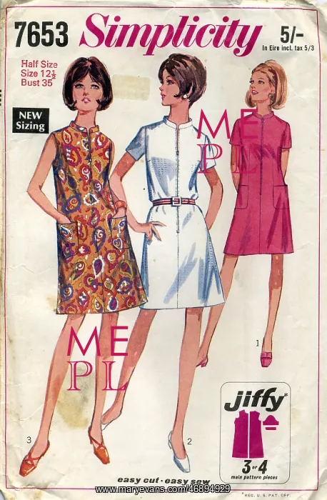 : Simplicity pattern for ladies summer dresses, 1968 : Simplicity pattern for ladies summer dresses, 1968