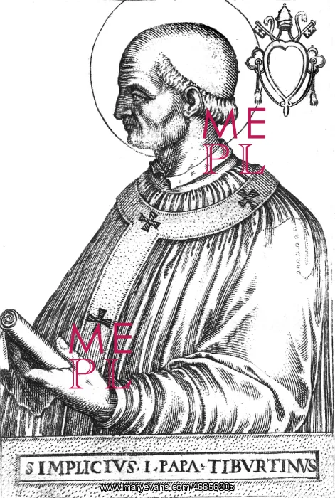 : Simplicius, + 2.3.483, Pope 3.3.468 - 10.3.483 : Simplicius, + 2.3.483, Pope 3.3.468 - 10.3.483