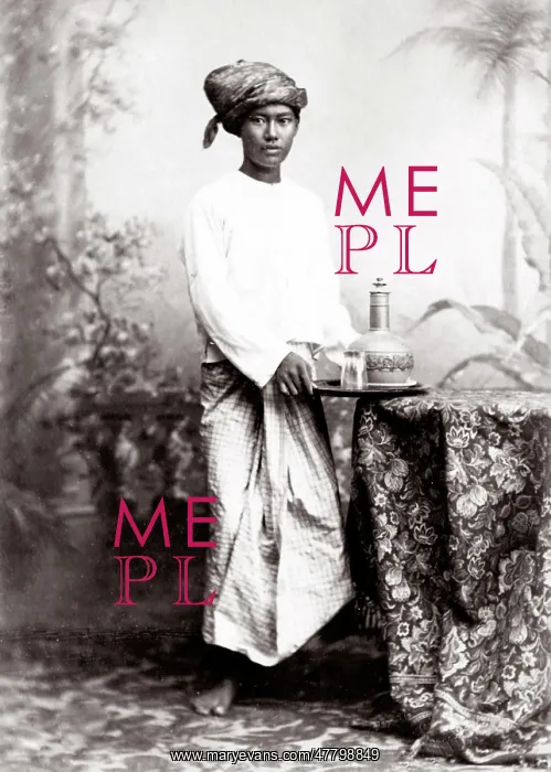 : Singapore - Malaysian servant boy with tray of drinks : Singapore - Malaysian servant boy with tray of drinks