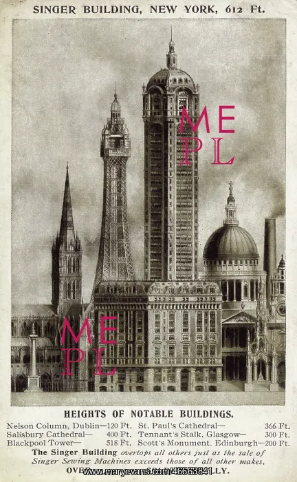 : Singer Building, New York, USA - compared to other Buildings : Singer Building, New York, USA - compared to other Buildings