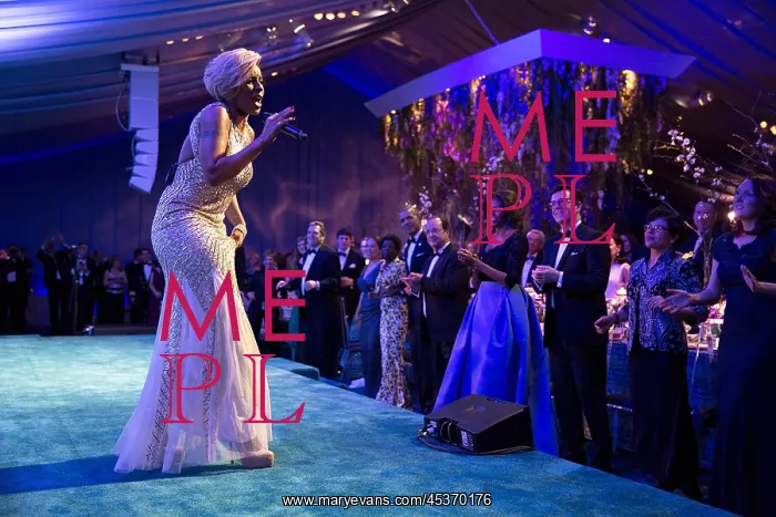 : Singer Mary J. Blige performs during the State Dinner : Singer Mary J. Blige performs during the State Dinner