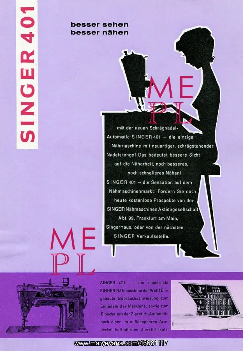  : Singer sewing machine advert