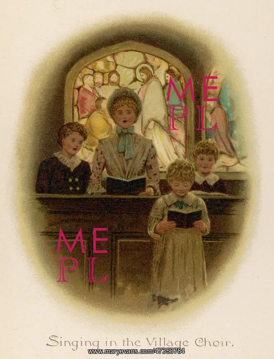 : Singing in Church - 1870s : Singing in Church - 1870s