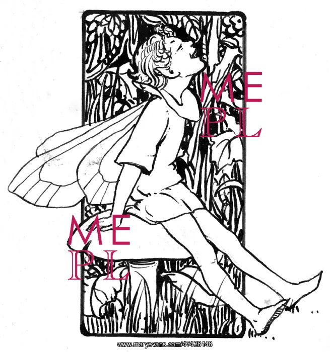 : Singing fairy sitting on a toadstool : Singing fairy sitting on a toadstool