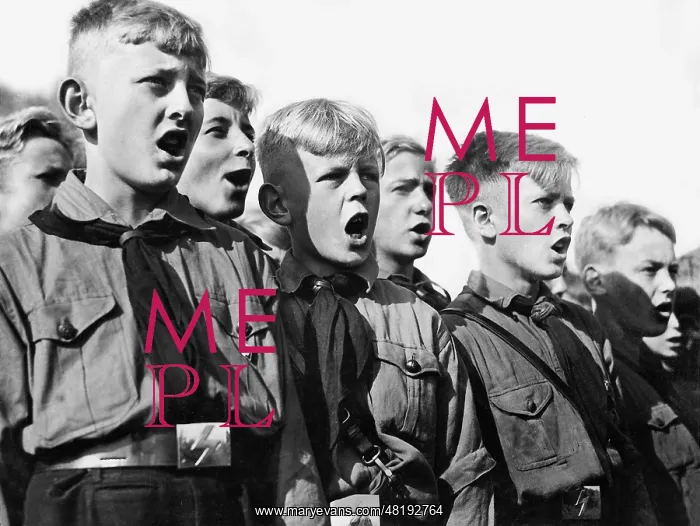 : Singing Hitler Youth members, 1934 : Singing Hitler Youth members, 1934