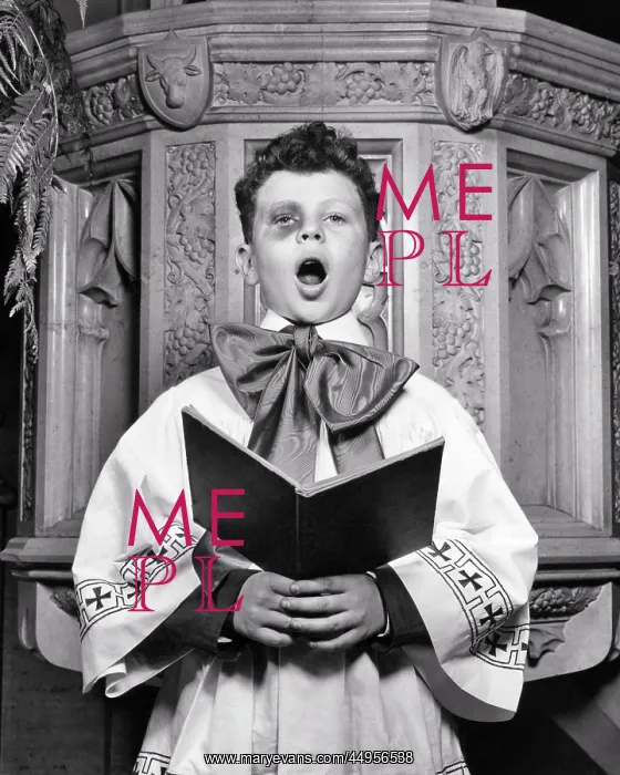 : Single Choirboy with Black Eye Singing Loud Looking : Single Choirboy with Black Eye Singing Loud Looking