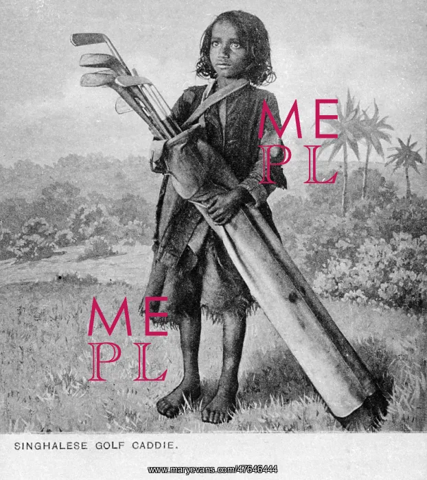 : Sinhalese boy golf caddy, Ceylon (Sri Lanka) : Sinhalese boy golf caddy, Ceylon (Sri Lanka)