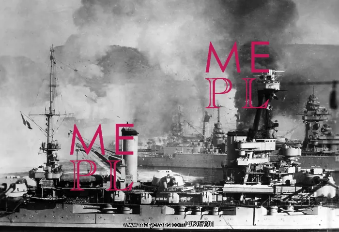 : Sinking of the French fleet at Mers - el - Kebir, 1940 : Sinking of the French fleet at Mers - el - Kebir, 1940