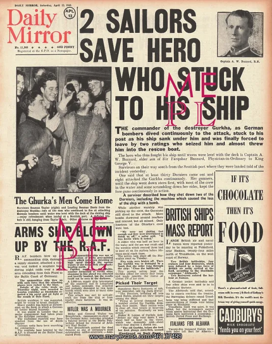 : Sinking of HMS Gurkha and survivors : Sinking of HMS Gurkha and survivors