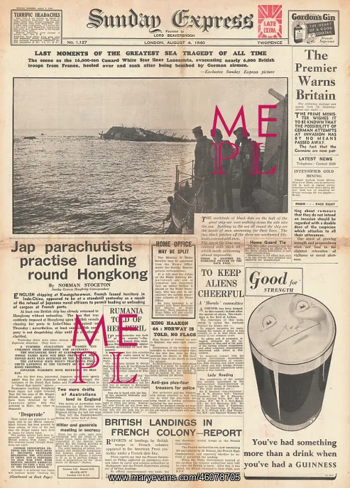 : Sinking of the Liner Lancastria : Sinking of the Liner Lancastria