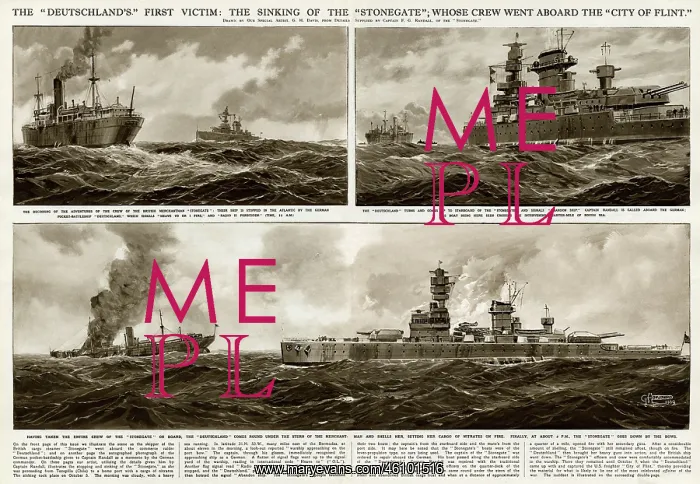 : Sinking of the Stonegate by G. H. Davis : Sinking of the Stonegate by G. H. Davis
