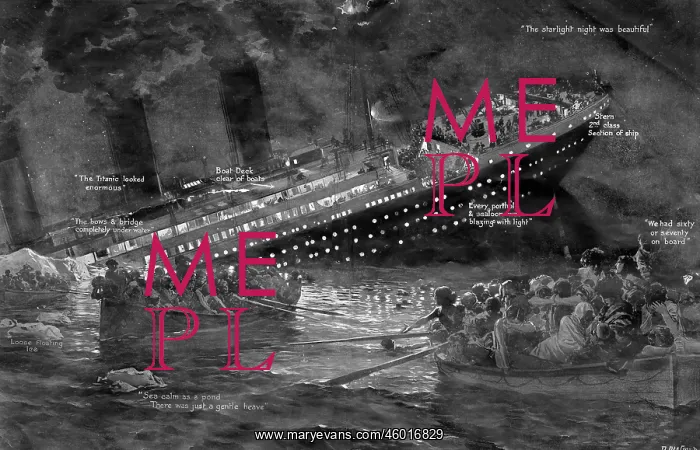 : The sinking of the Titanic by Fortunio Matania : The sinking of the Titanic by Fortunio Matania