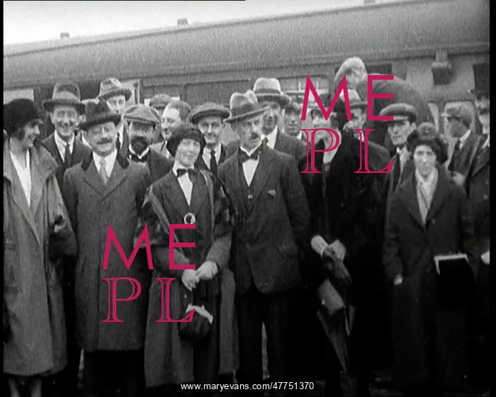 : Sinn Fein Delegates Standing By A Train After : Sinn Fein Delegates Standing By A Train After
