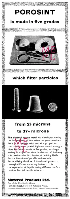 : Sintered Products. Notts. Sintered Metals : Sintered Products. Notts. Sintered Metals