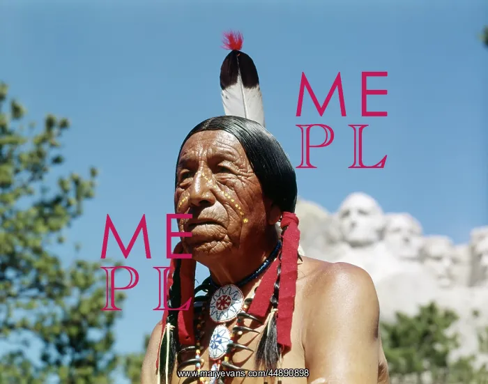  : SIOUX INDIAN IN THE BLACK HILLS MOUNT RUSHMORE