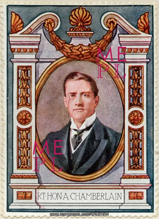 : Sir A. Chamberlain / Stamp : Sir A. Chamberlain / Stamp