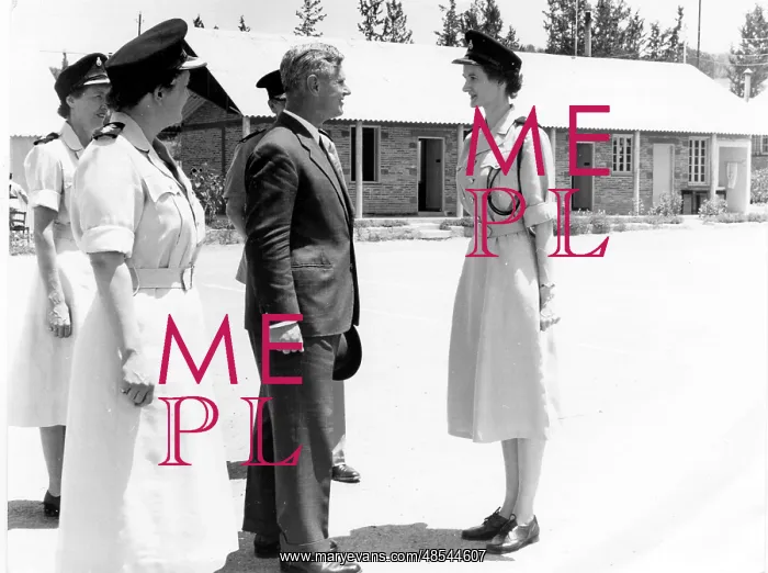 : Sir George Sinclair inspecting UK policewomen, Cyprus : Sir George Sinclair inspecting UK policewomen, Cyprus