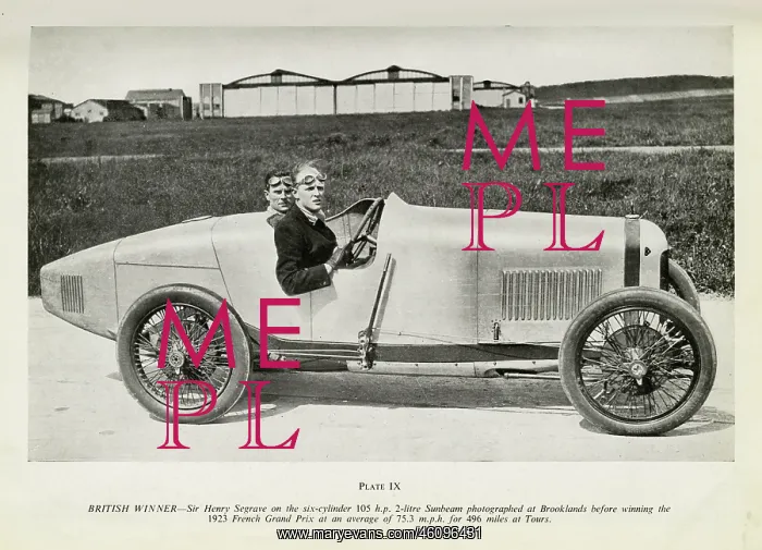: Sir Henry Segrave on the Sunbeam at Brooklands : Sir Henry Segrave on the Sunbeam at Brooklands