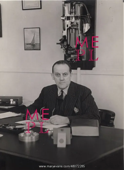 : Sir Roy Fedden in his office : Sir Roy Fedden in his office
