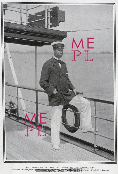: Sir Thomas Lipton on a yacht : Sir Thomas Lipton on a yacht