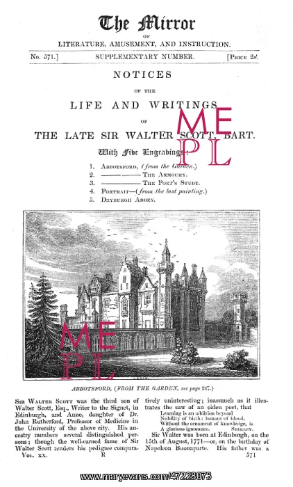 : Sir Walter Scott - Abbotsford - Mirror : Sir Walter Scott - Abbotsford - Mirror