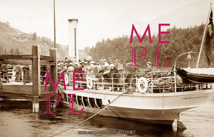 : Sir Walter Scott steamer at Stronachlachar Pier : Sir Walter Scott steamer at Stronachlachar Pier