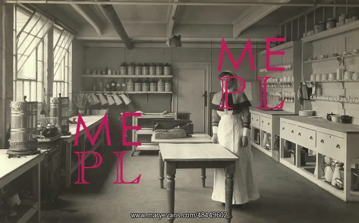 : Sister Chapman in the kitchen at King George : Sister Chapman in the kitchen at King George