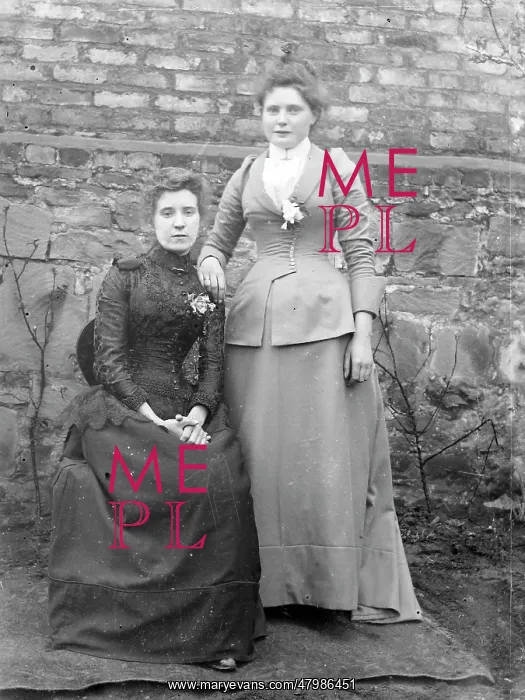 : Two sisters in a garden, Mid Wales : Two sisters in a garden, Mid Wales
